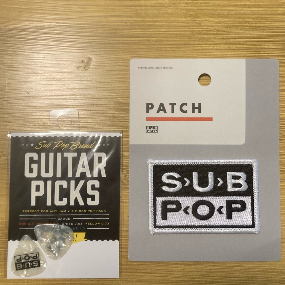 Subpop patch and guitar picks bundle